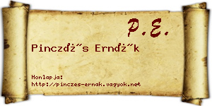 Pinczés Ernák névjegykártya